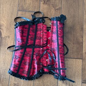 Red and Black Lace Corset